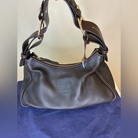 Vintage Dooney & Bourke East West Brown Classic Slouch-Style Shoulder Bag - Picture 1 of 12